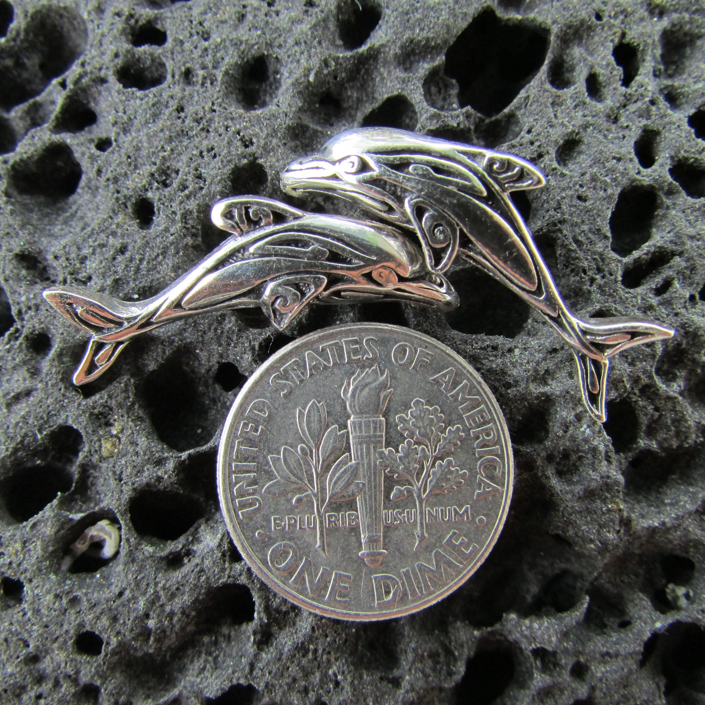 Dolphin Earrings Stud | Sterling Silver | Ocean | Beach | Gift | Jewelry | Handmade | Unique