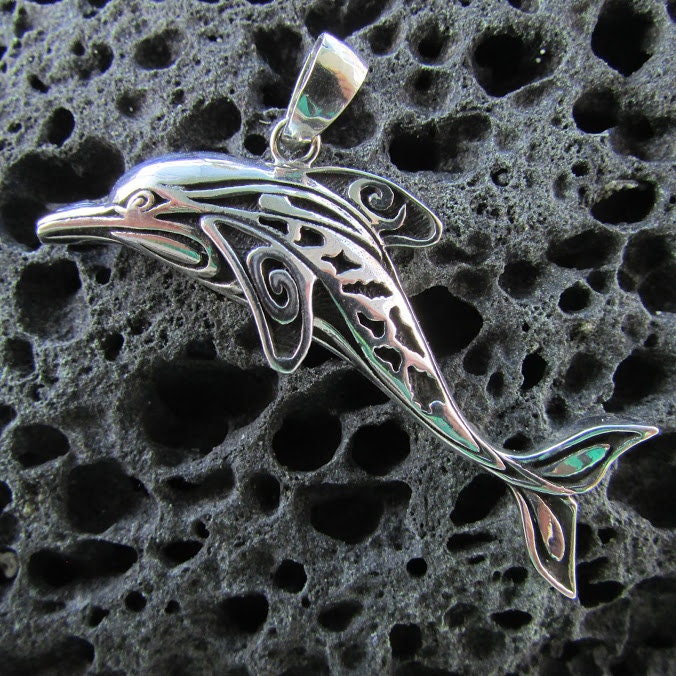 Dolphin Necklace Pendant | Sterling Silver | Ocean | Beach | Gift | Jewelry | Handmade | Unique