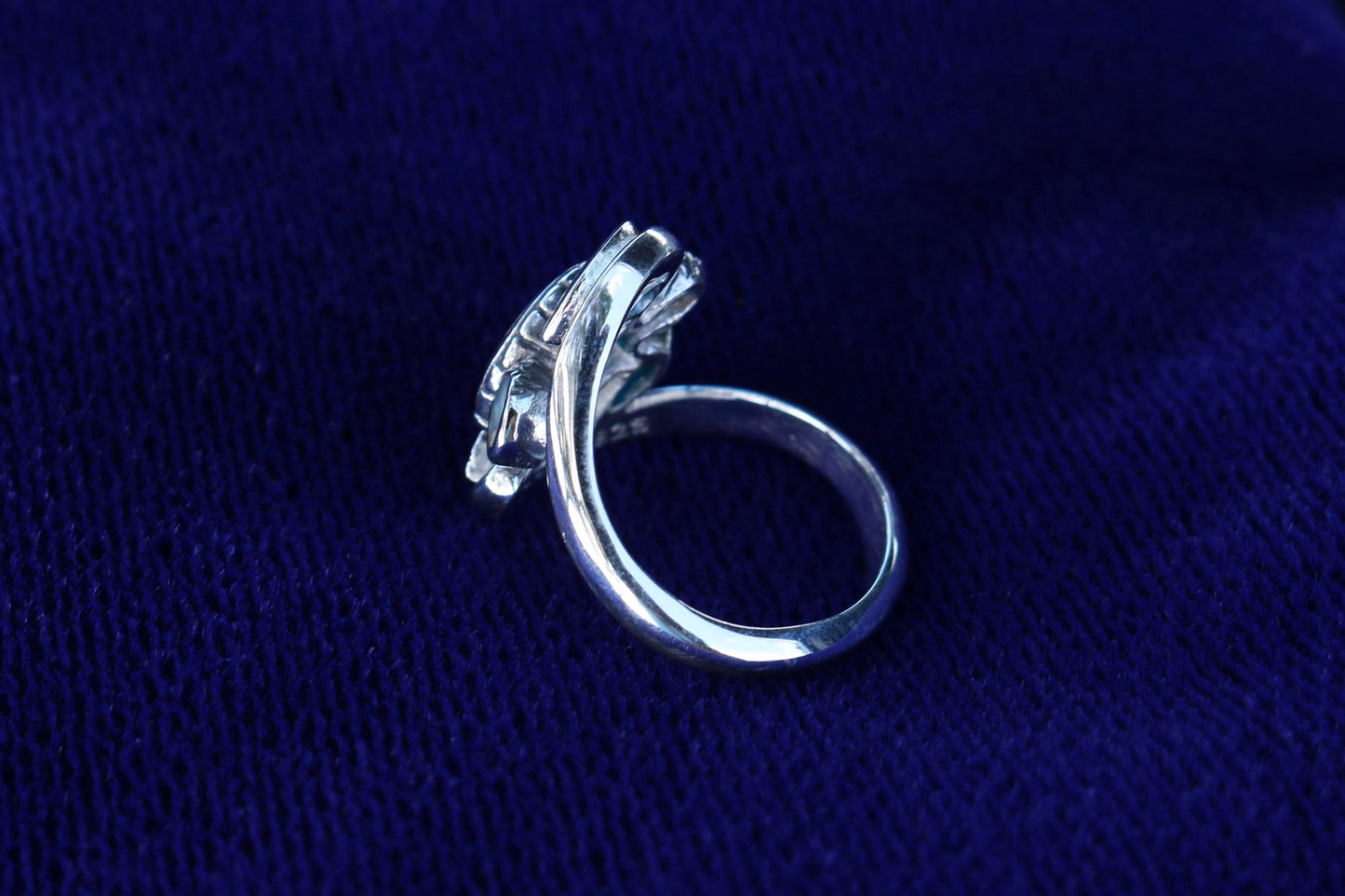 Turtle Ring Hawaiian Honu. Abalone Paua Shell. Sterling Silver.
