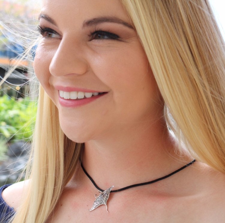 Manta Ray Necklace Pendant | Sterling Silver | Ocean | Beach | Gift | Jewelry | Handmade | Unique