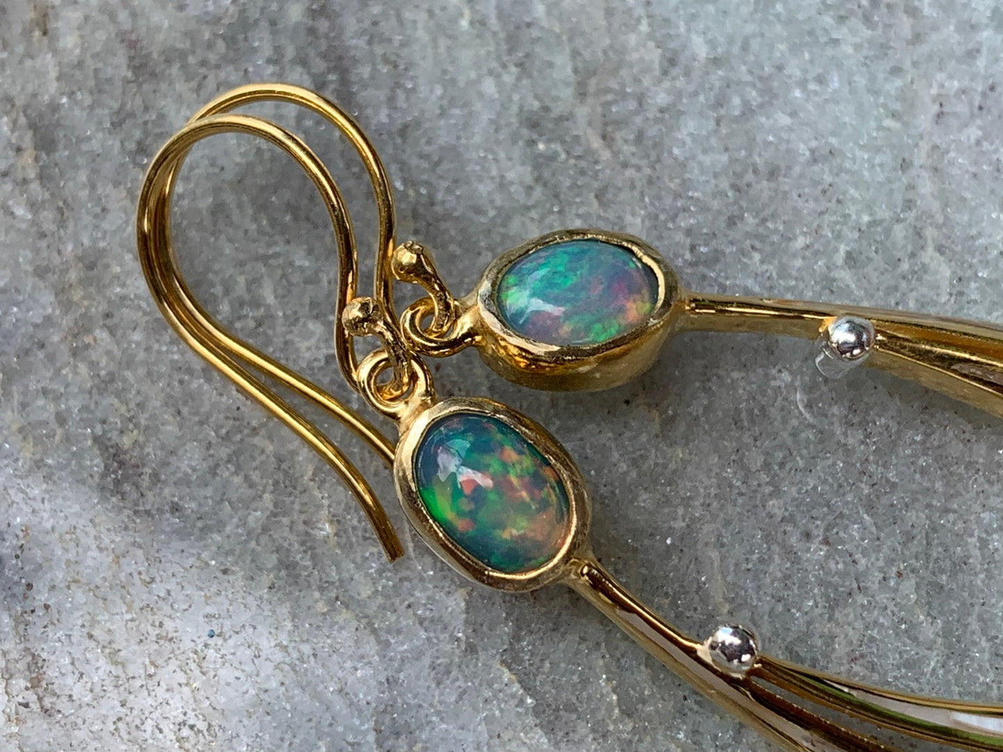 Opal Wave 18k Gold Vermeil Earrings