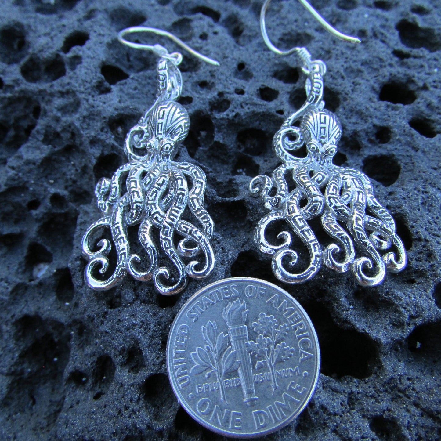 Octopus Earrings | Sterling Silver | Ocean | Beach | Gift | Jewelry | Handmade | Unique