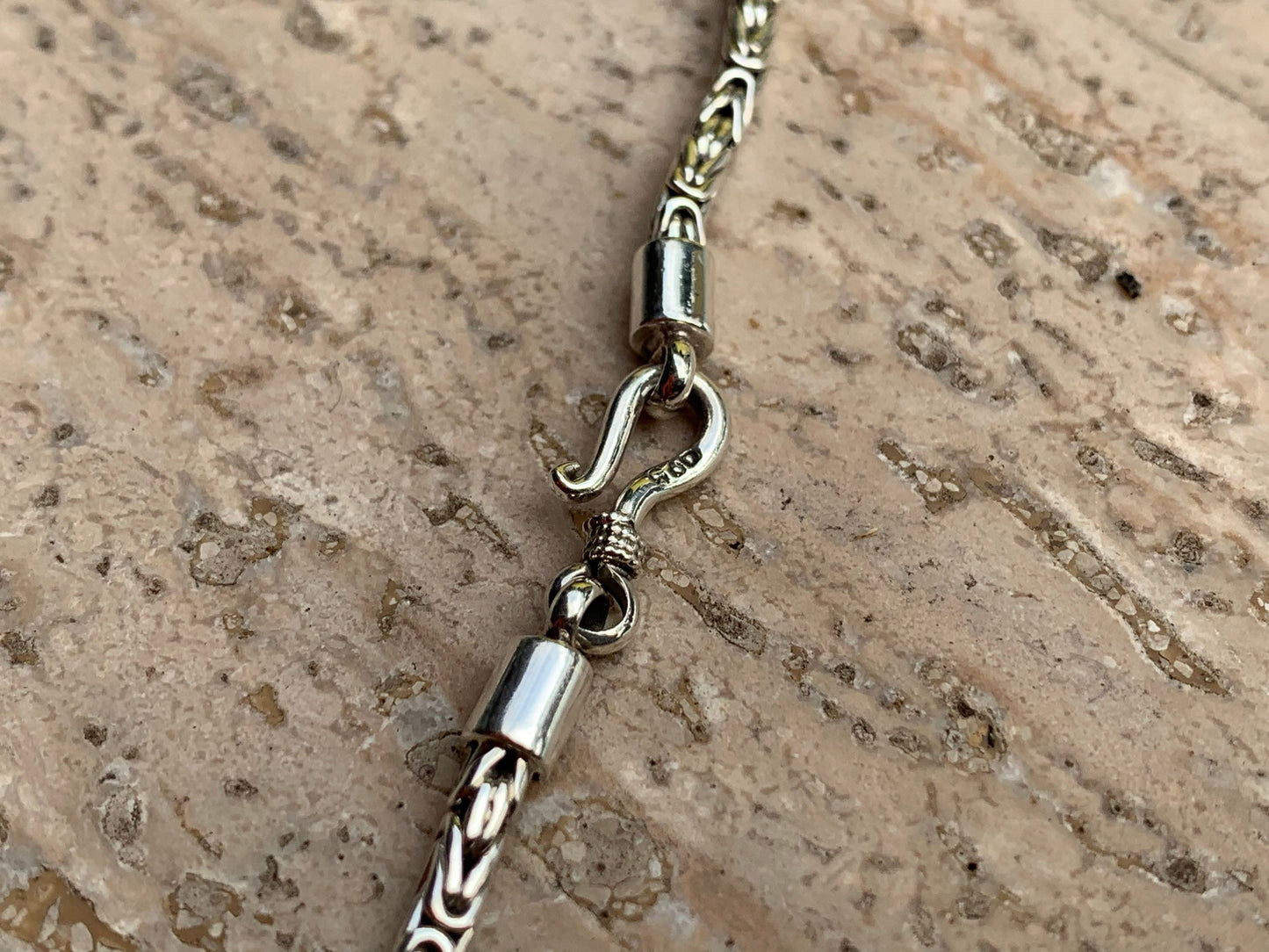 Byzantine hand woven chain. 2.5mm. Sterling Silver. 18”, 20”, or 22” long.