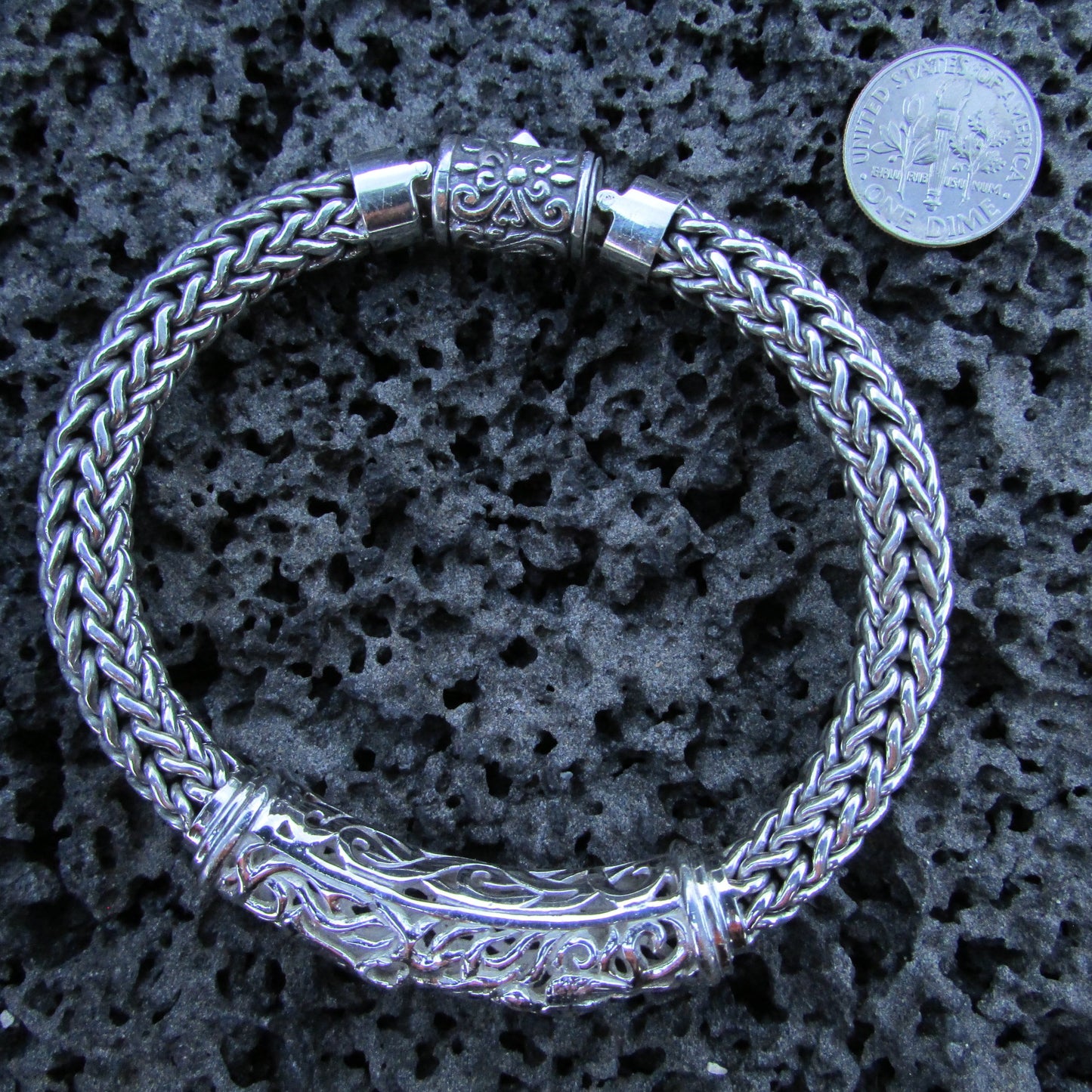 Mens Bracelet Gift Silver Metal | Manta Ray | Stingray | Turtle | Hawaii | Big Island