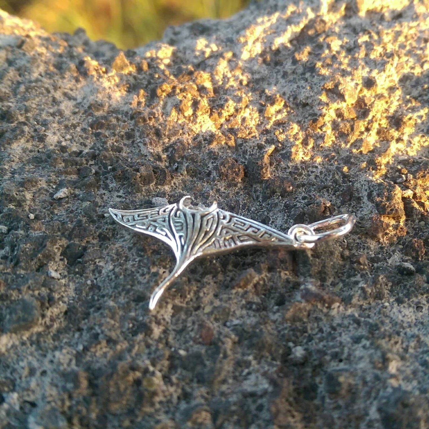 Manta Ray Necklace Pendant | Sterling Silver | Ocean | Beach | Gift | Jewelry | Handmade | Unique