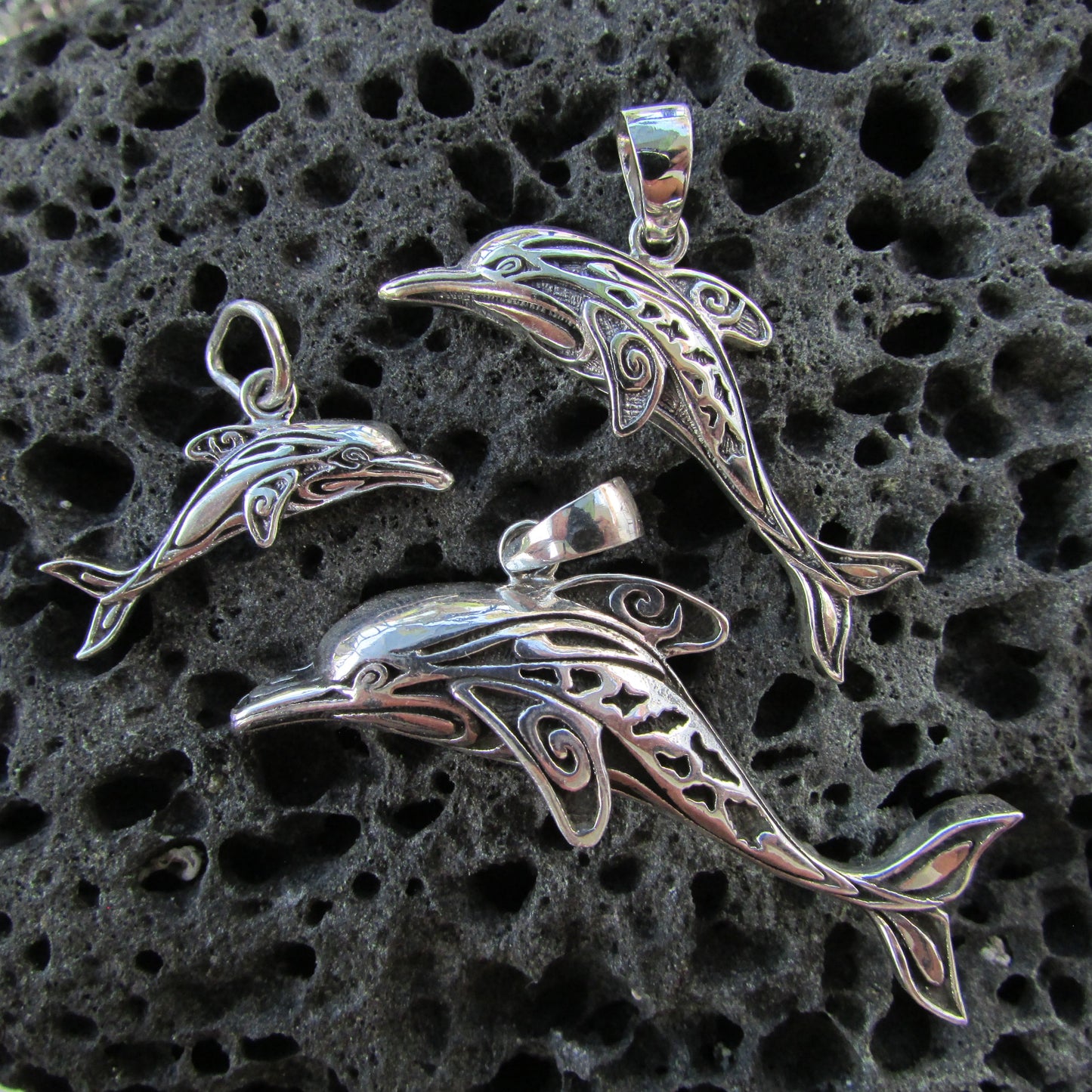 Dolphin Necklace Pendant Charm Mini | Sterling Silver | Ocean | Beach | Gift | Jewelry | Handmade | Unique