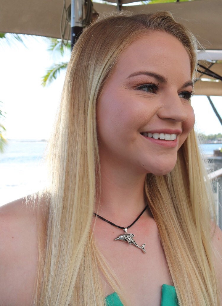 Dolphin Necklace Pendant Charm Mini | Sterling Silver | Ocean | Beach | Gift | Jewelry | Handmade | Unique