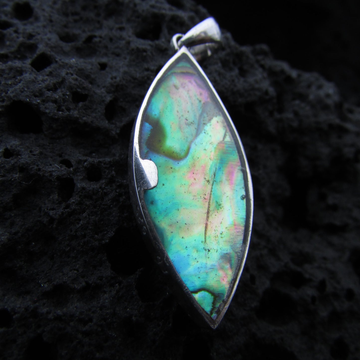 Sea Turtle Wave Necklace Pendant Small | Abalone Paua Shell | Sterling Silver | Pearl | Ocean | Beach | Gift | Jewelry | Handmade | Unique