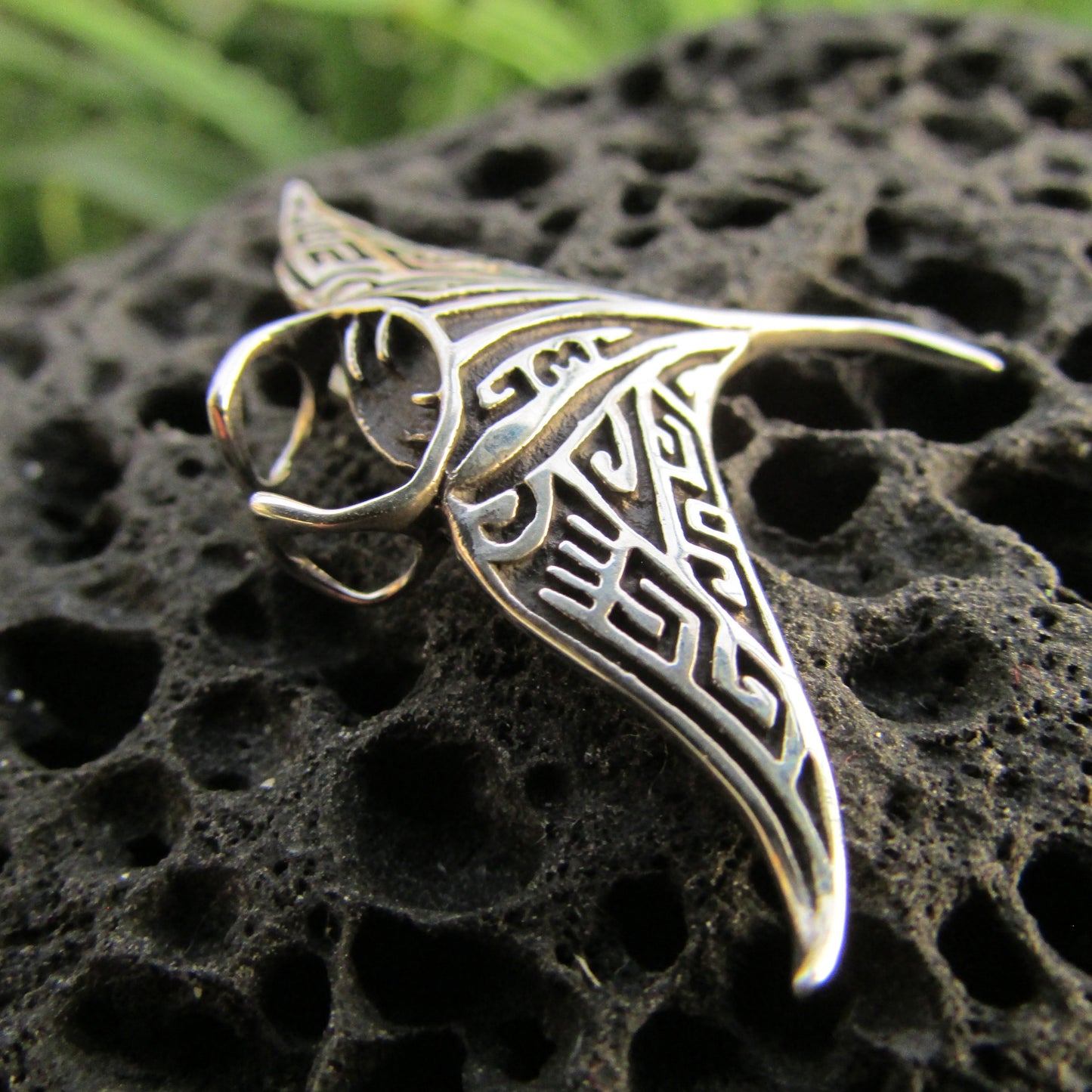 Manta Ray Pendant Necklace Large | Sterling Silver | Ocean | Beach | Gift | Jewelry | Handmade | Unique