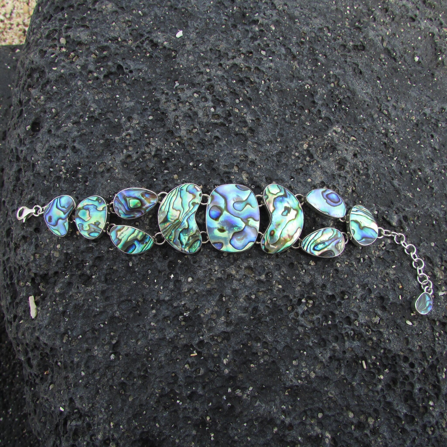 Handmade Bracelet Abalone Shell Paua Shell. Sterling Silver.