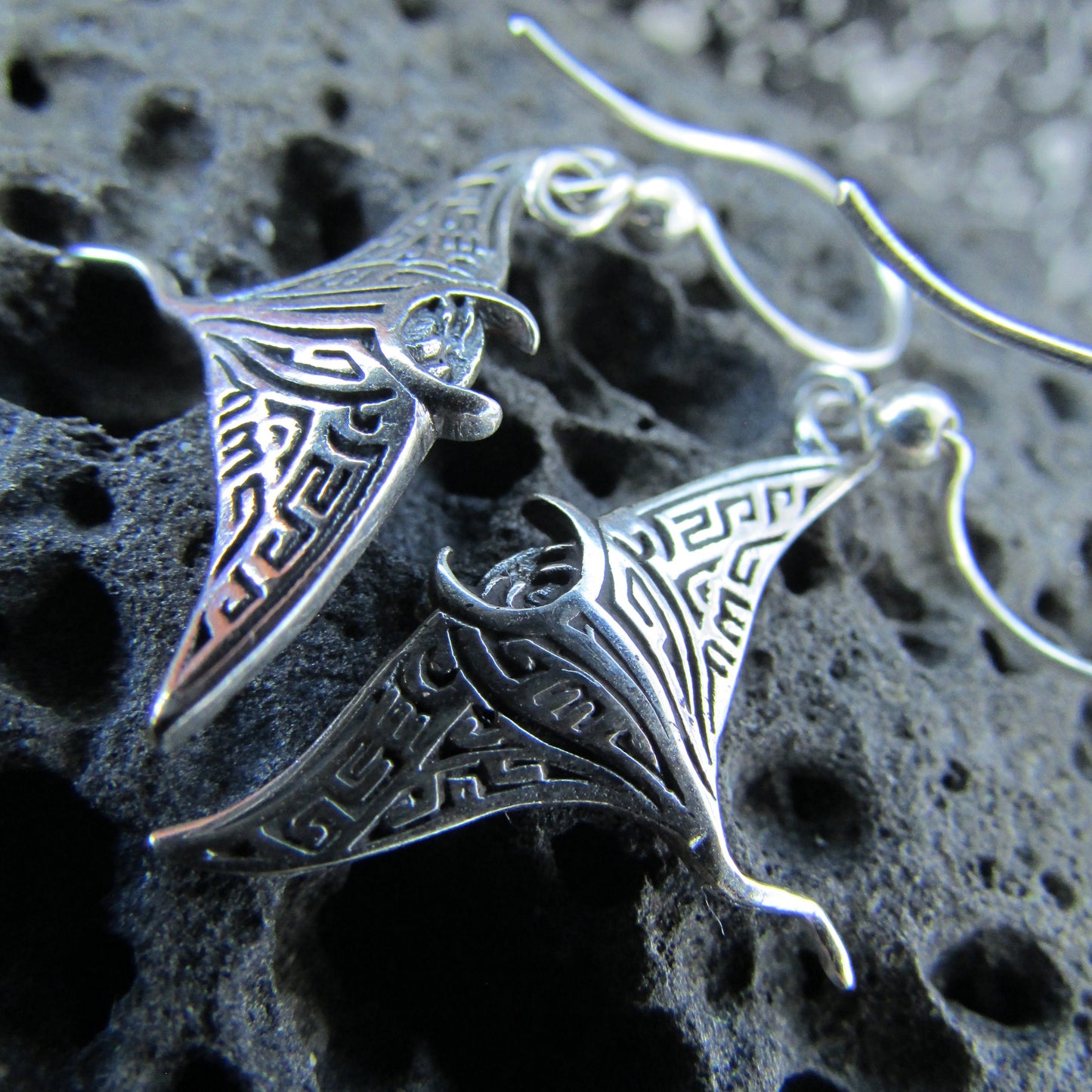 Manta Ray Earrings | Sterling Silver | Ocean | Beach | Gift | Jewelry | Handmade | Unique