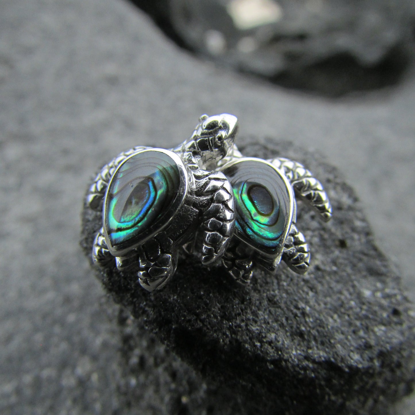 Sea Turtle Stud Earrings | Abalone Paua Shell | Ocean | Beach | Gift | Jewelry | Handmade | Unique | Sterling Silver