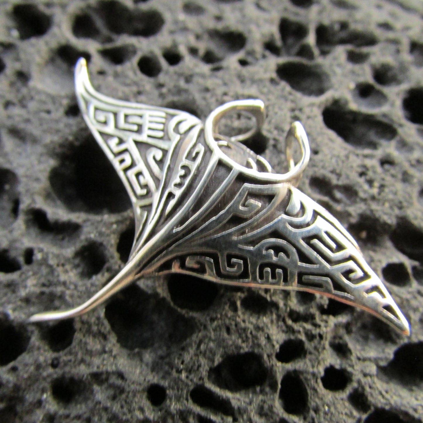 Manta Ray Necklace Pendant Medium | Sterling Silver | Ocean | Beach | Gift | Jewelry | Handmade | Unique
