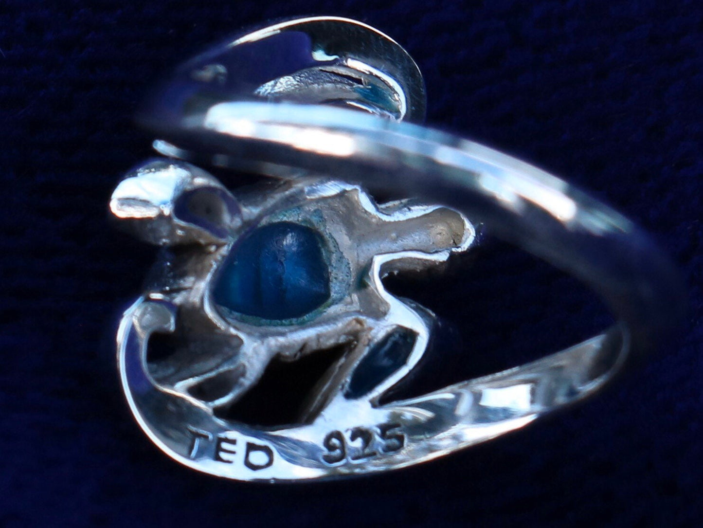 Turtle Ring Hawaiian Honu. Abalone Paua Shell. Sterling Silver.