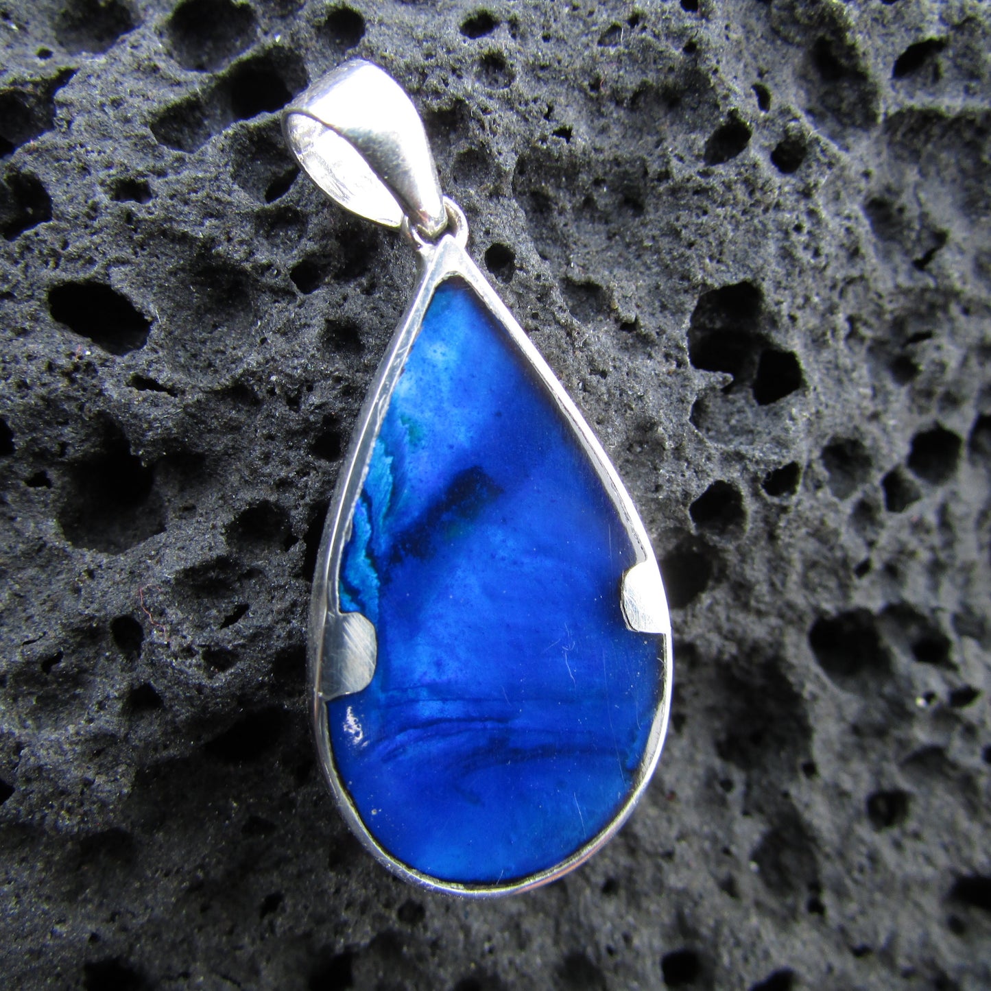 Manta Ray Wave Pendant Necklace | Stingray | Paua Abalone Shell | Sterling Silver | Ocean | Beach | Gift | Jewelry | Handmade | Unique