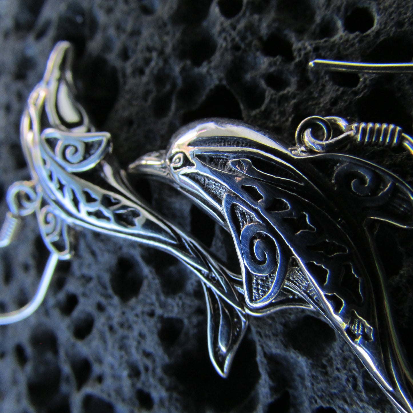 Dolphin Earrings Large | Sterling Silver | Ocean | Beach | Gift | Jewelry | Handmade | Unique