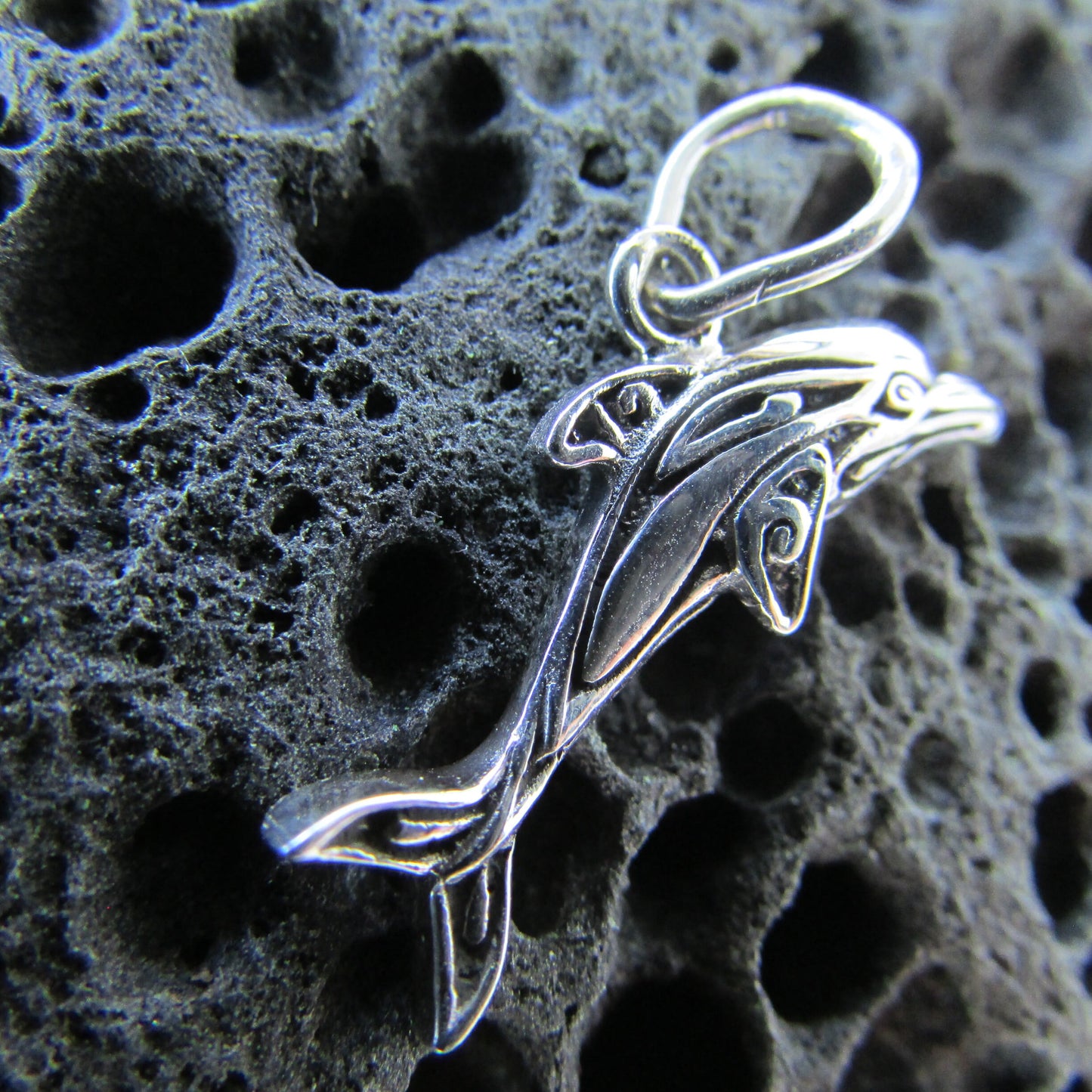 Dolphin Necklace Pendant Charm Mini | Sterling Silver | Ocean | Beach | Gift | Jewelry | Handmade | Unique
