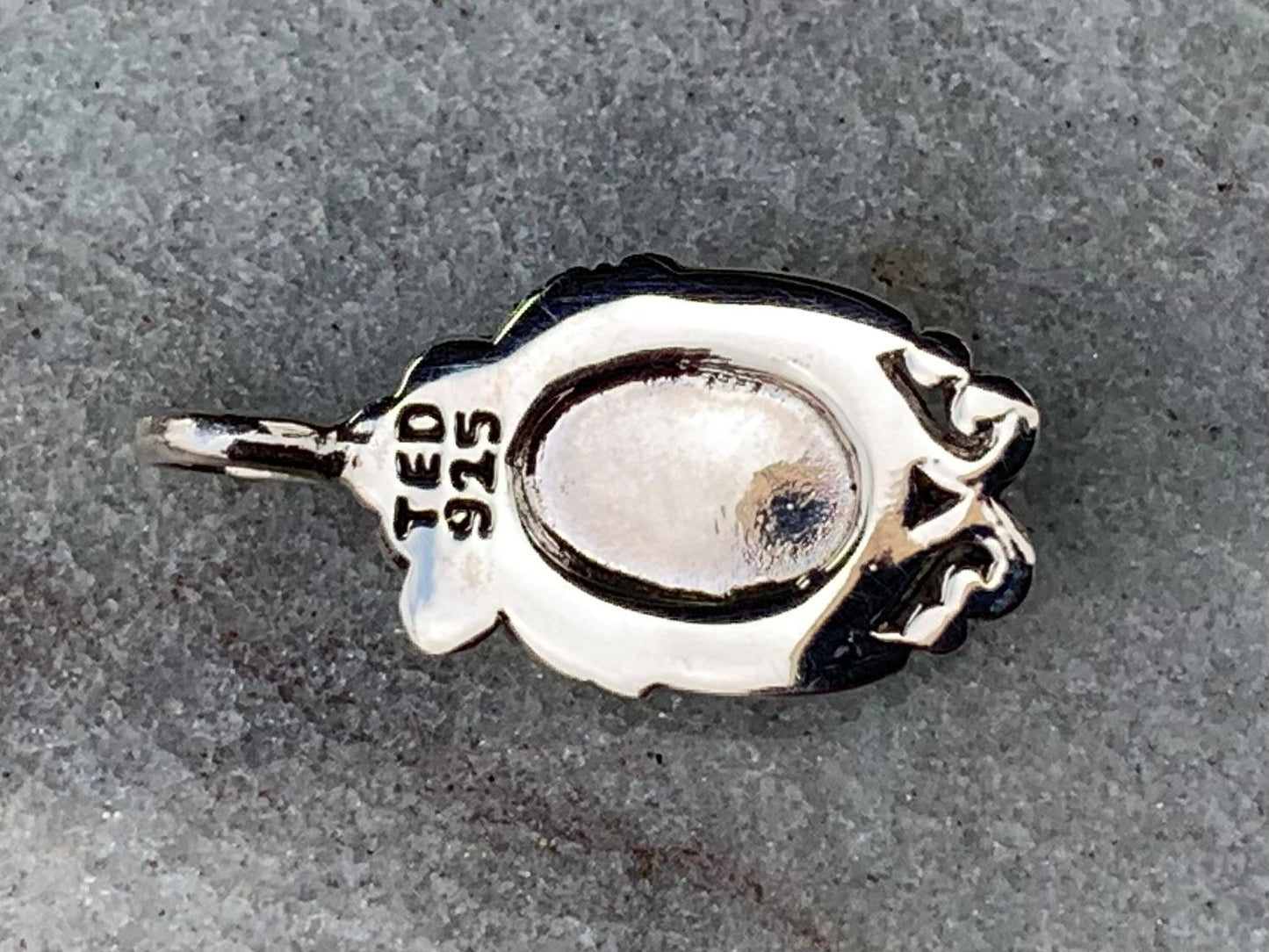 Opal Plumeria Flower Necklace Pendant. Sterling Silver.