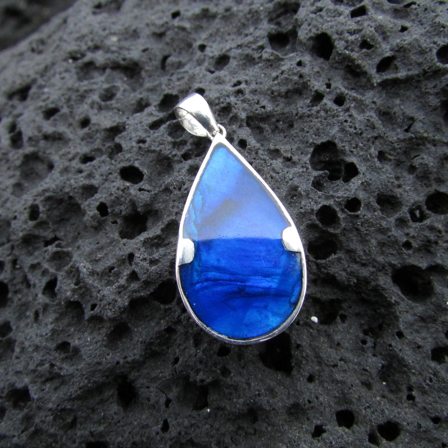 Manta Ray Wave Necklace Pendant Small | Pearl | Paua Abalone Shell | Sterling Silver | Ocean | Beach | Gift | Jewelry | Handmade | Unique