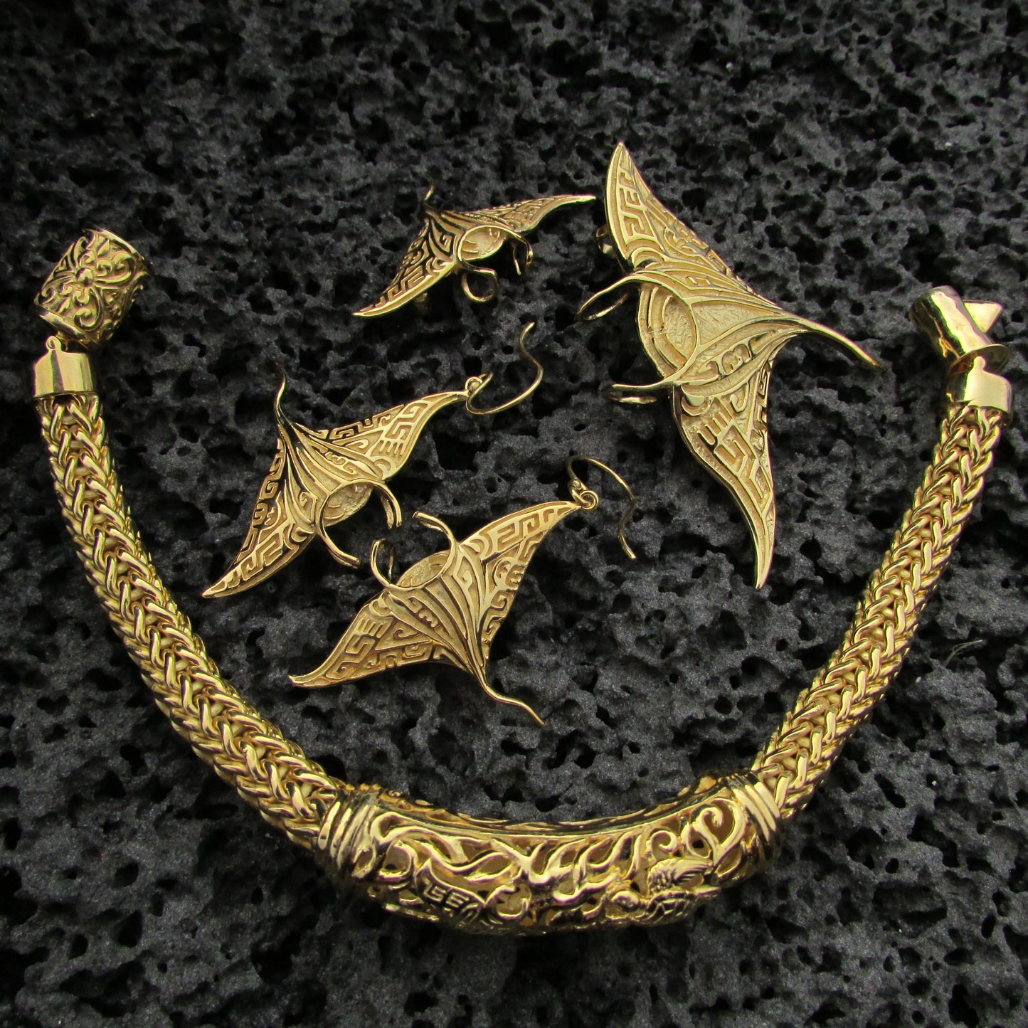 18K Gold Vermeil Handmade Men's Bracelet Manta Ray Turtle Hawaii | 18K Gold | Sterling Silver