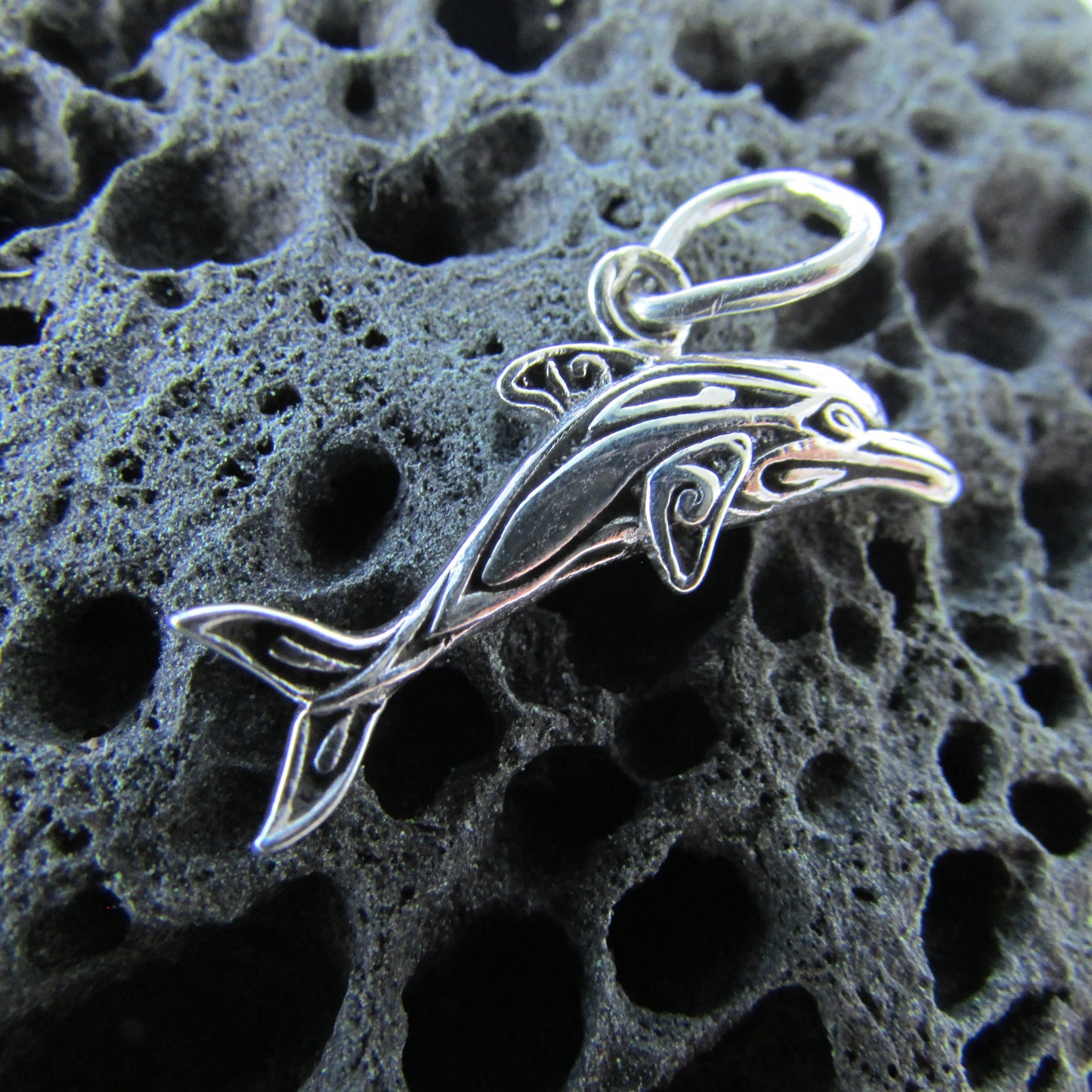 Dolphin Necklace Pendant Charm Mini | Sterling Silver | Ocean | Beach | Gift | Jewelry | Handmade | Unique