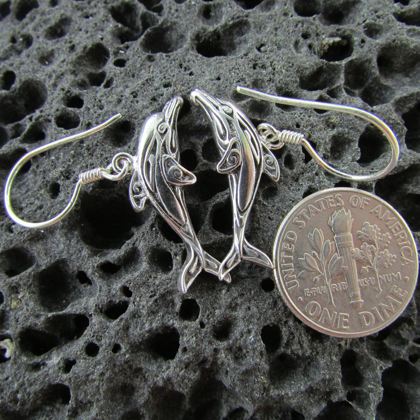 Dolphin Earrings Small | Sterling Silver | Ocean | Beach | Gift | Jewelry | Handmade | Unique
