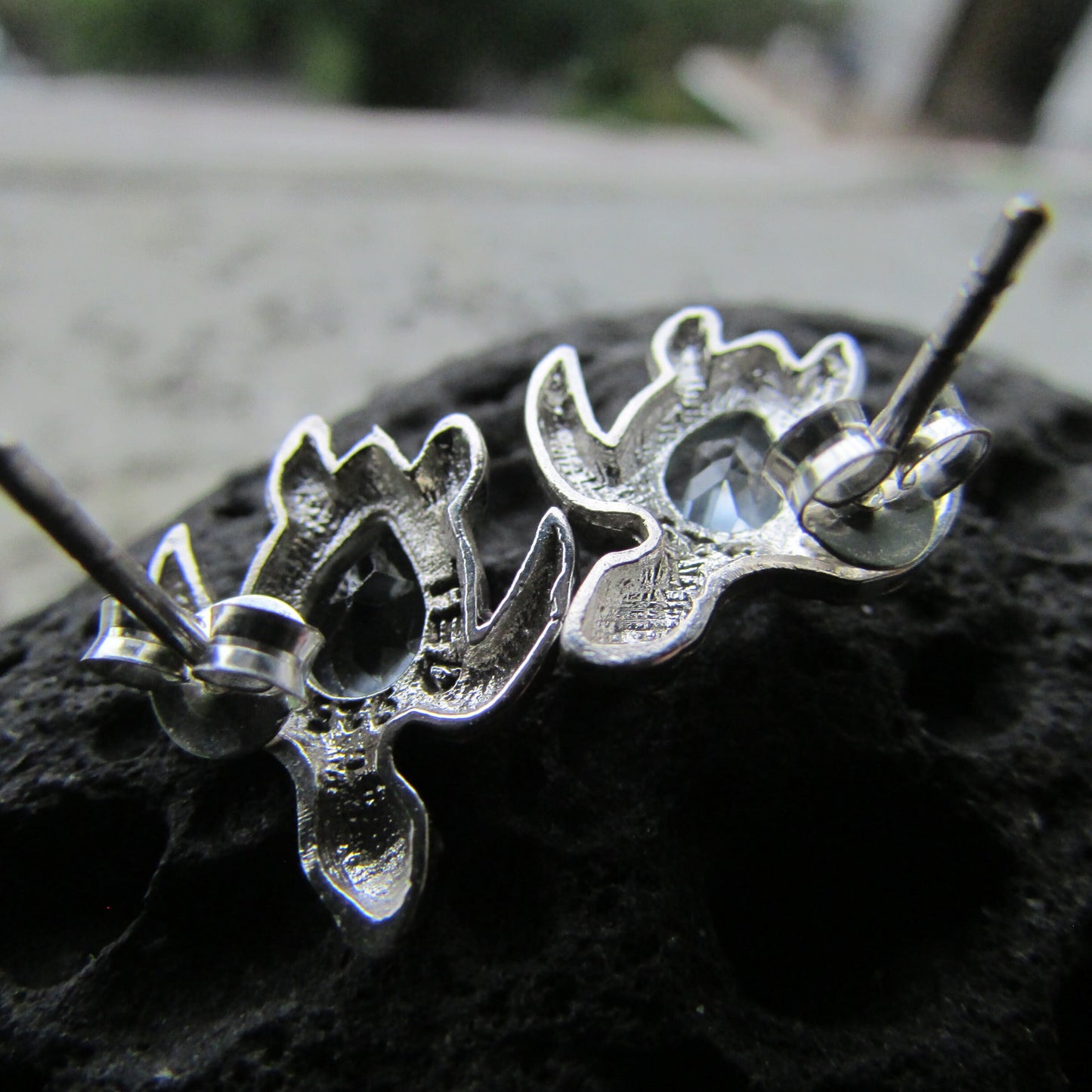 Sea Turtle Stud Earrings | Amethyst | Sterling Silver | Ocean | Beach | Gift | Jewelry | Handmade | Unique