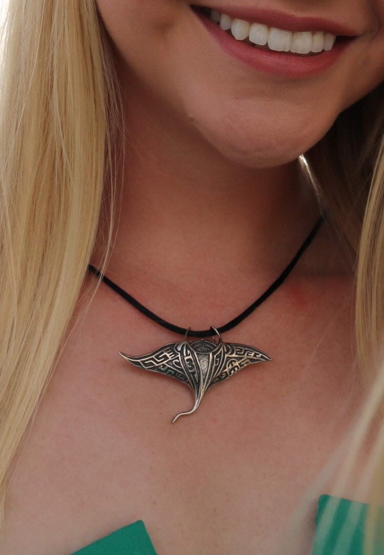 Manta Ray Necklace Pendant | Sterling Silver | Ocean | Beach | Gift | Jewelry | Handmade | Unique