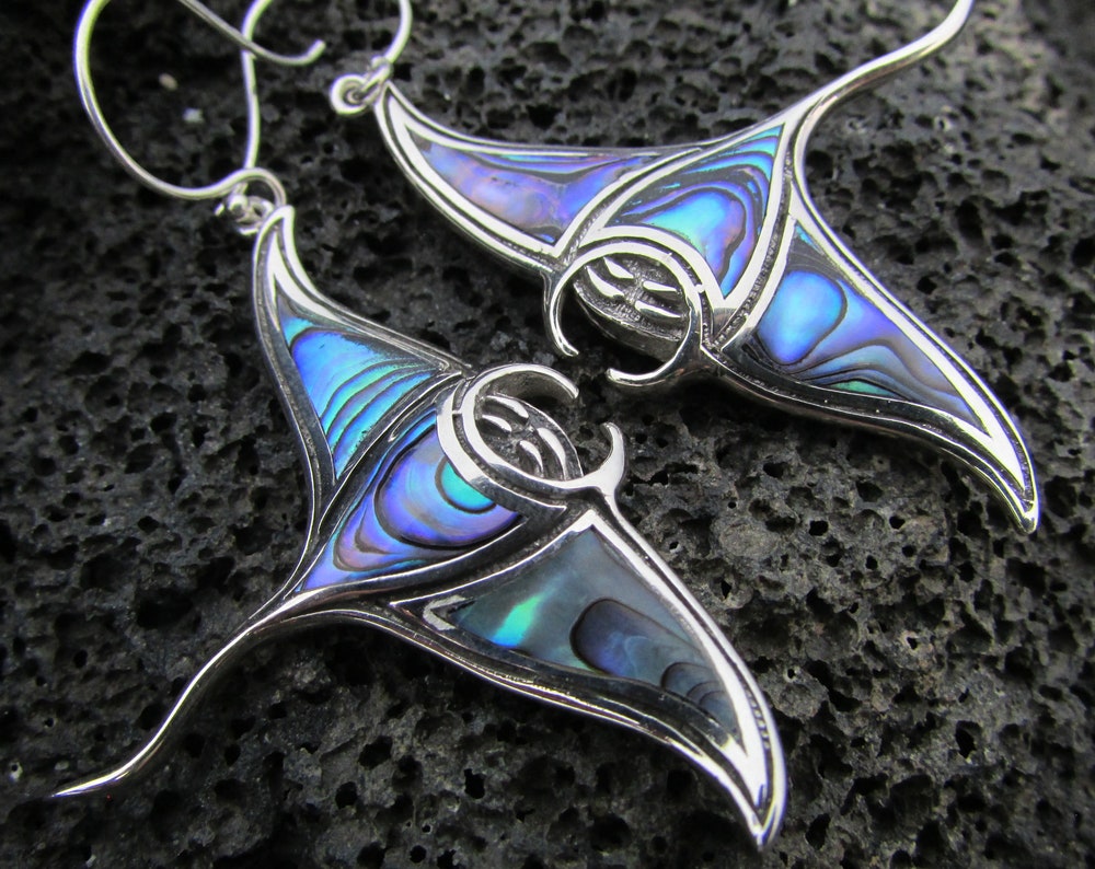 Manta Ray Stingray Earrings Handmade