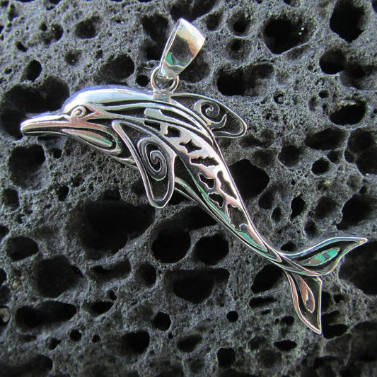 Dolphin Necklace Pendant | Sterling Silver | Ocean | Beach | Gift | Jewelry | Handmade | Unique