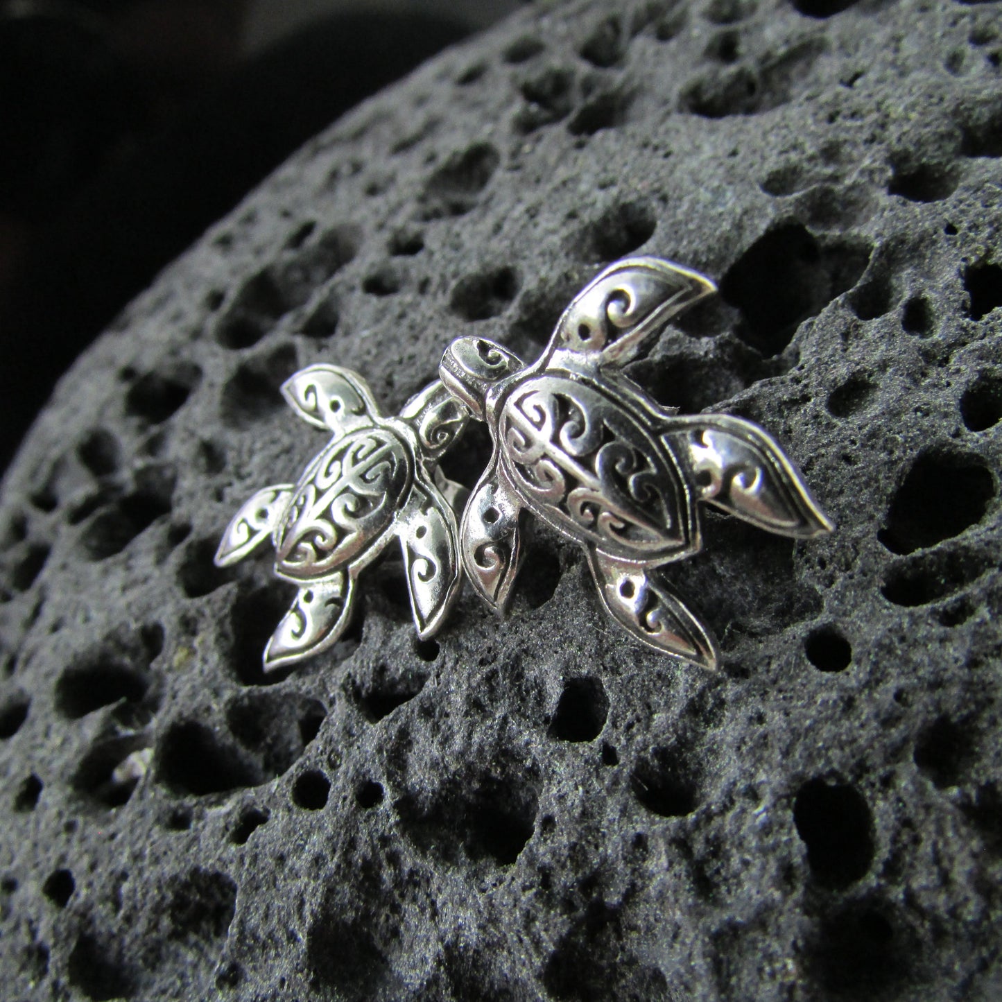 Turtle Stud Earrings | Sterling Silver | Ocean | Beach | Gift | Jewelry | Handmade | Unique