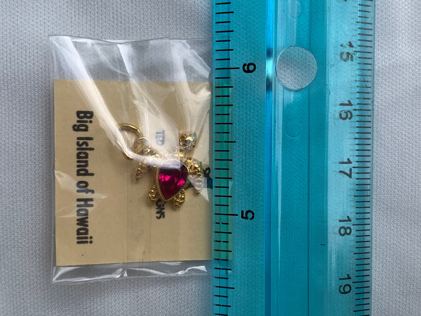 18k gold vermeil ruby turtle charm necklace pendant.