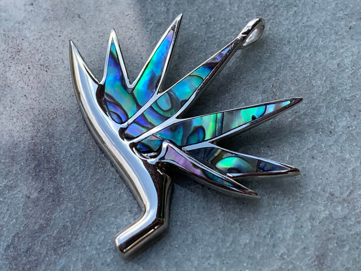 Bird of Paradise Flower Sterling Silver Necklace Pendant