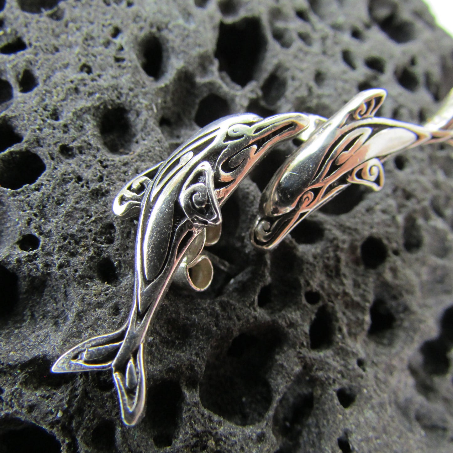 Dolphin Earrings Stud | Sterling Silver | Ocean | Beach | Gift | Jewelry | Handmade | Unique