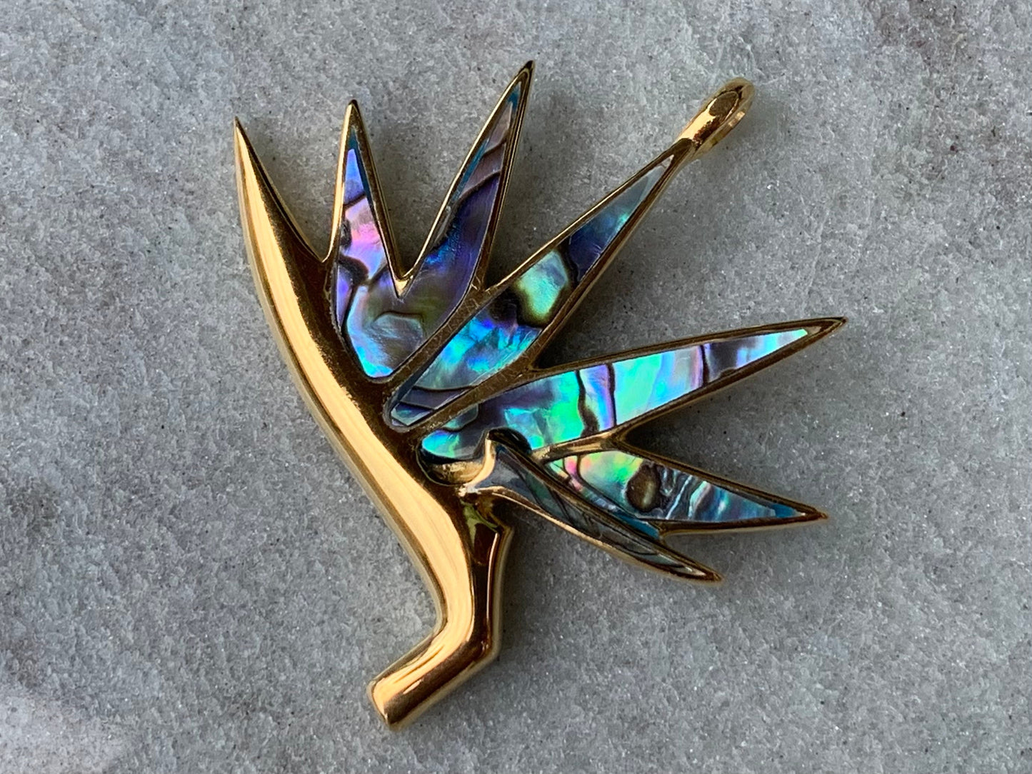 Bird of Paradise Flower 18k Gold Vermeil Necklace Pendant