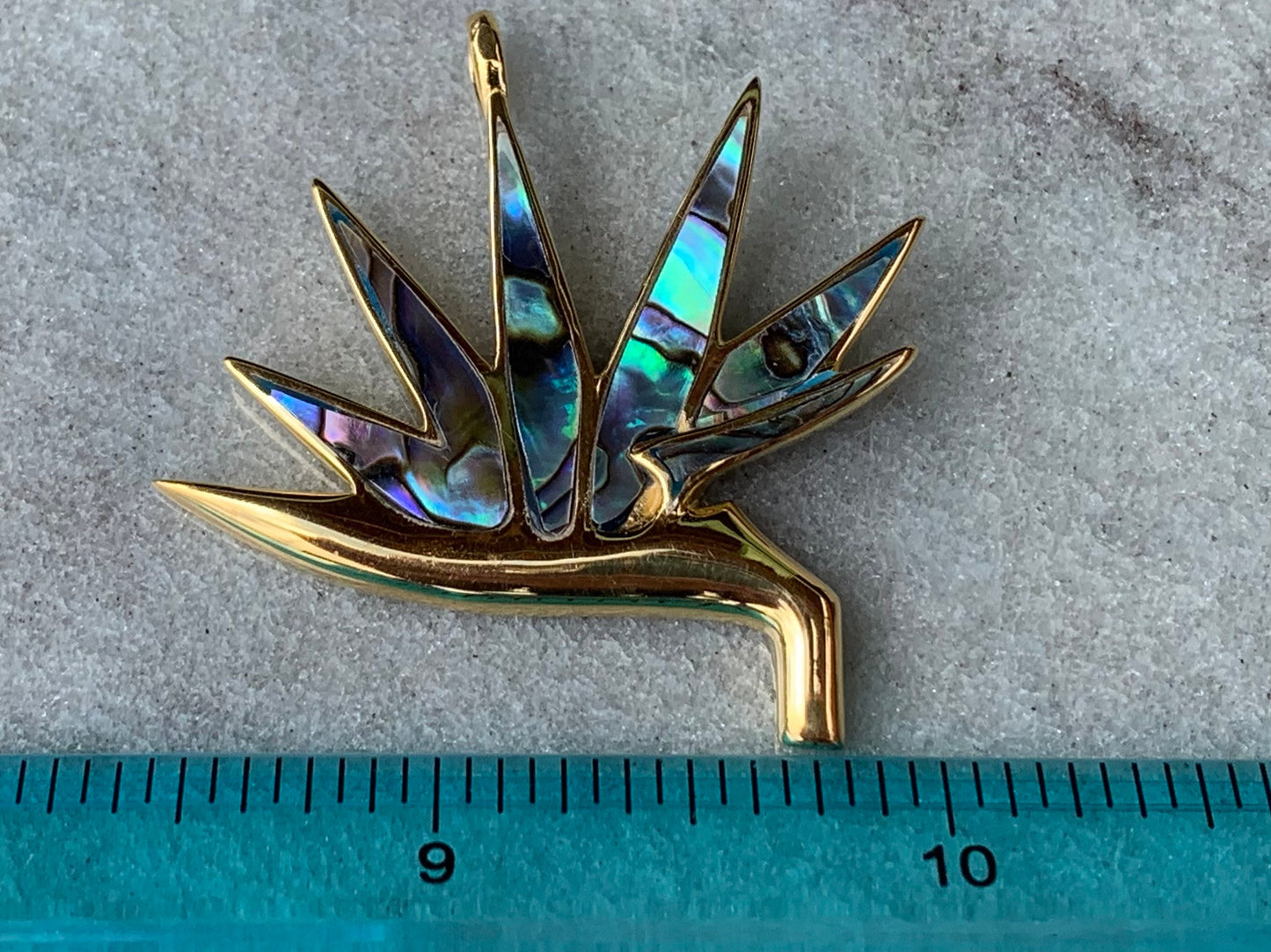 Bird of Paradise Flower 18k Gold Vermeil Necklace Pendant