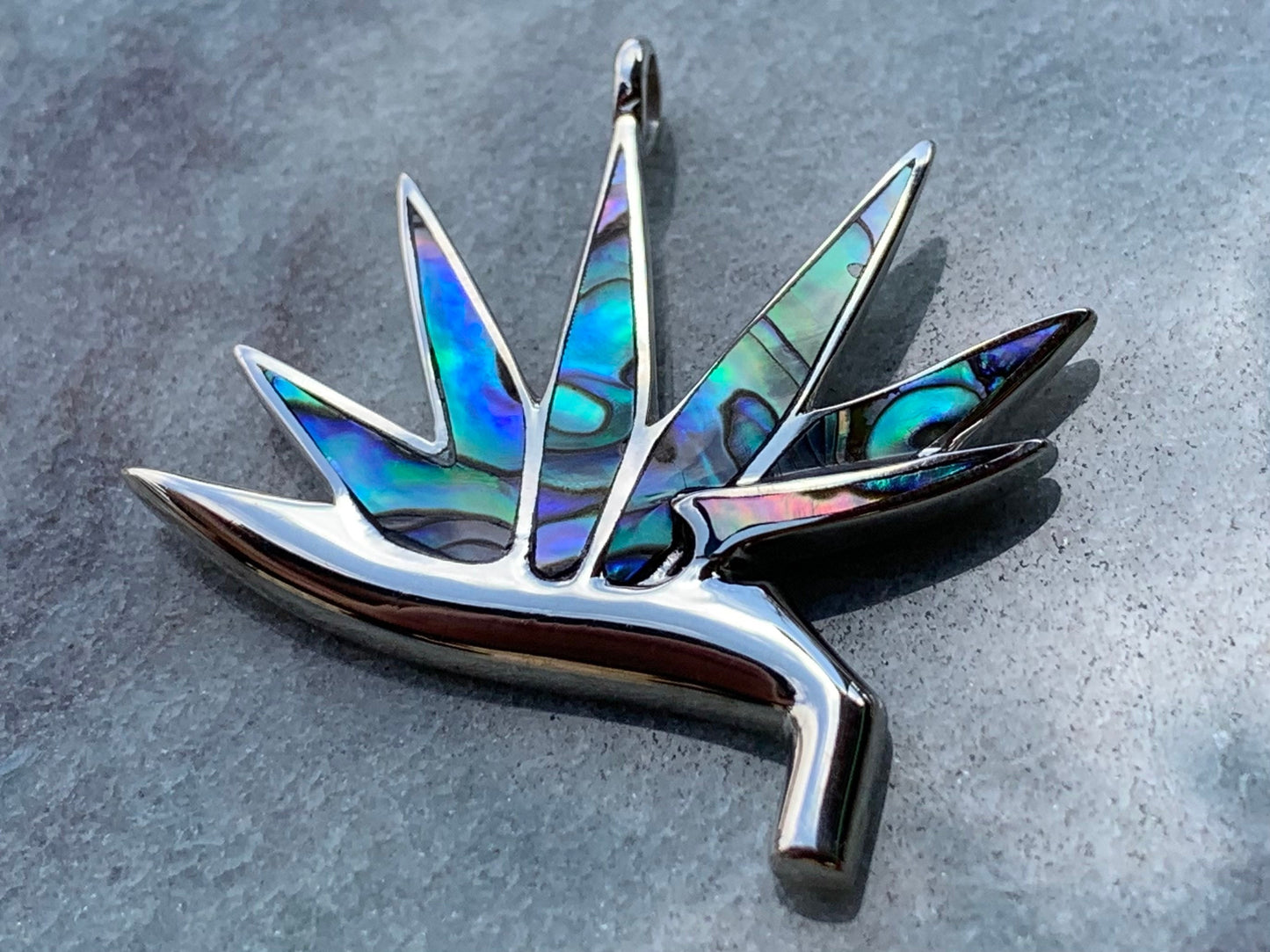 Bird of Paradise Flower Sterling Silver Necklace Pendant