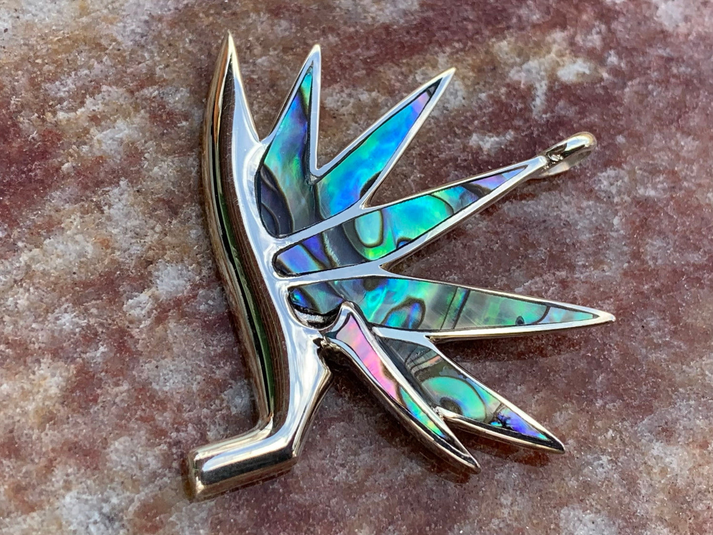 Bird of Paradise Flower Sterling Silver Necklace Pendant