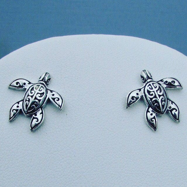Turtle Stud Earrings | Sterling Silver | Ocean | Beach | Gift | Jewelry | Handmade | Unique