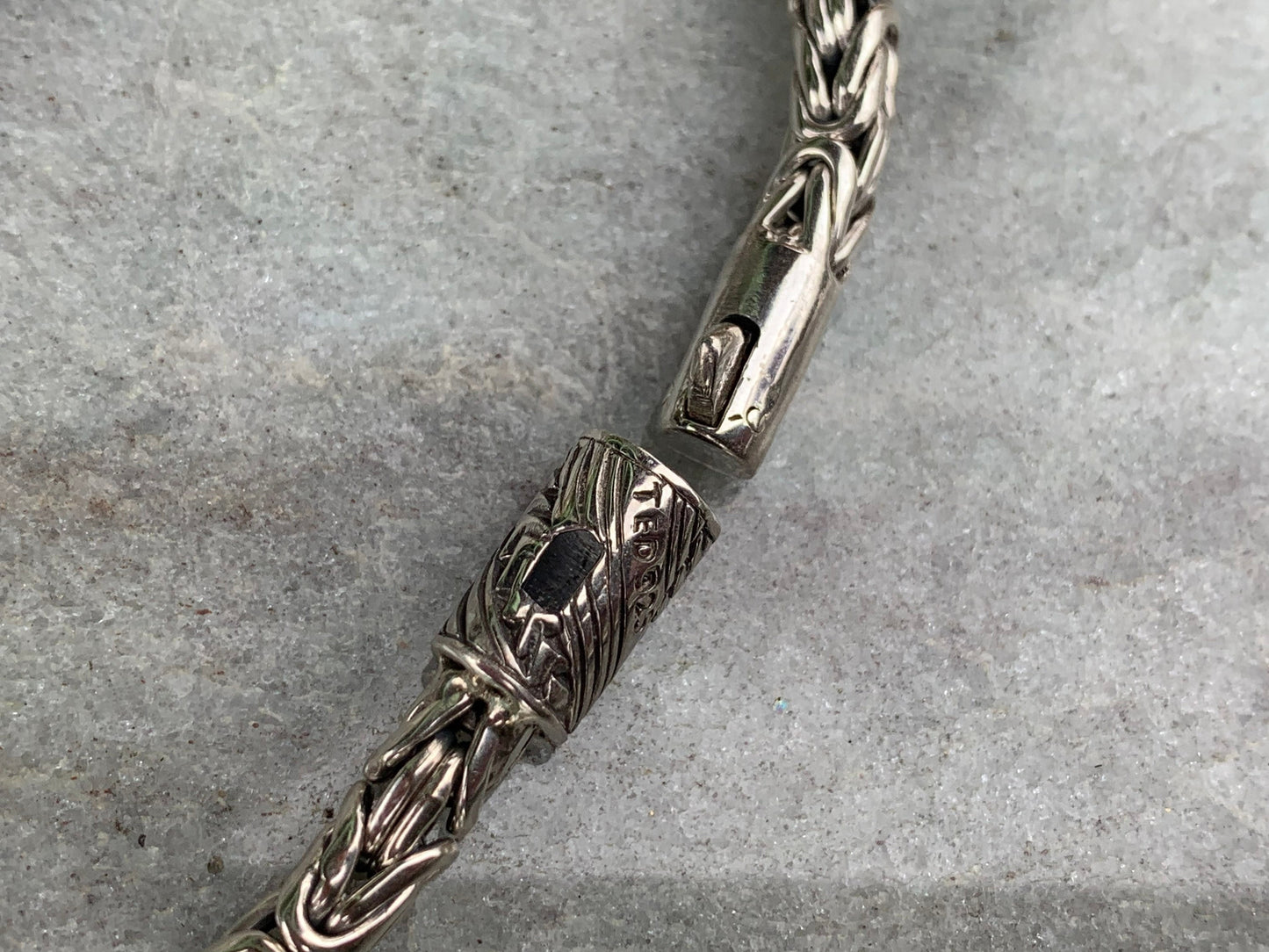Hawaiian Tribal Byzantine Bracelet, 5mm. Sterling Silver.