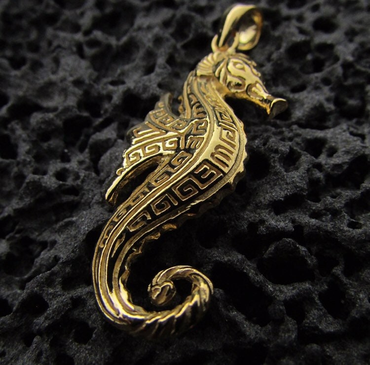 18k Gold Vermeil Seahorse Necklace Pendant