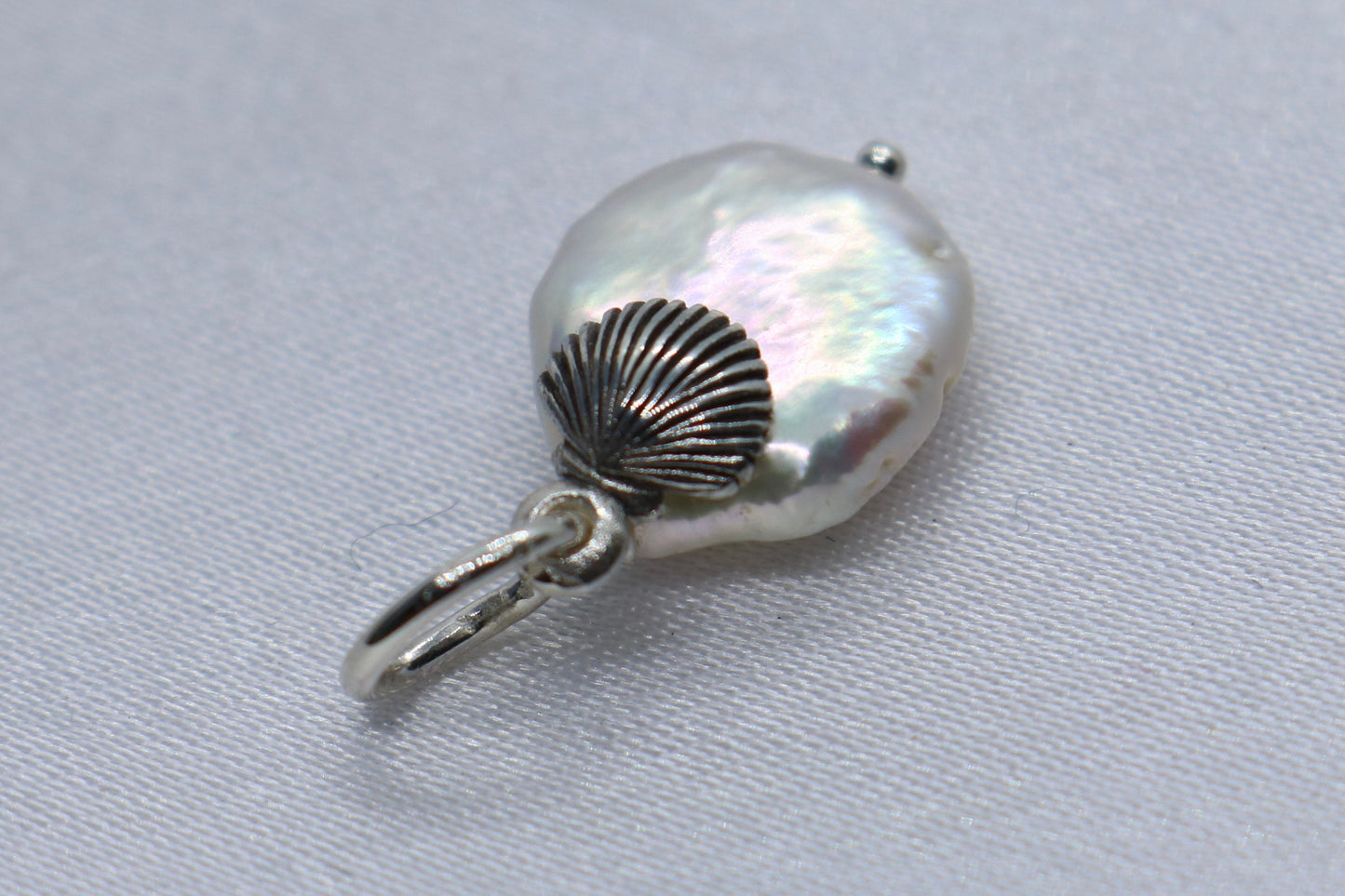 Sea Shell Pearl Silver Charm Pendant Necklace Jewelry