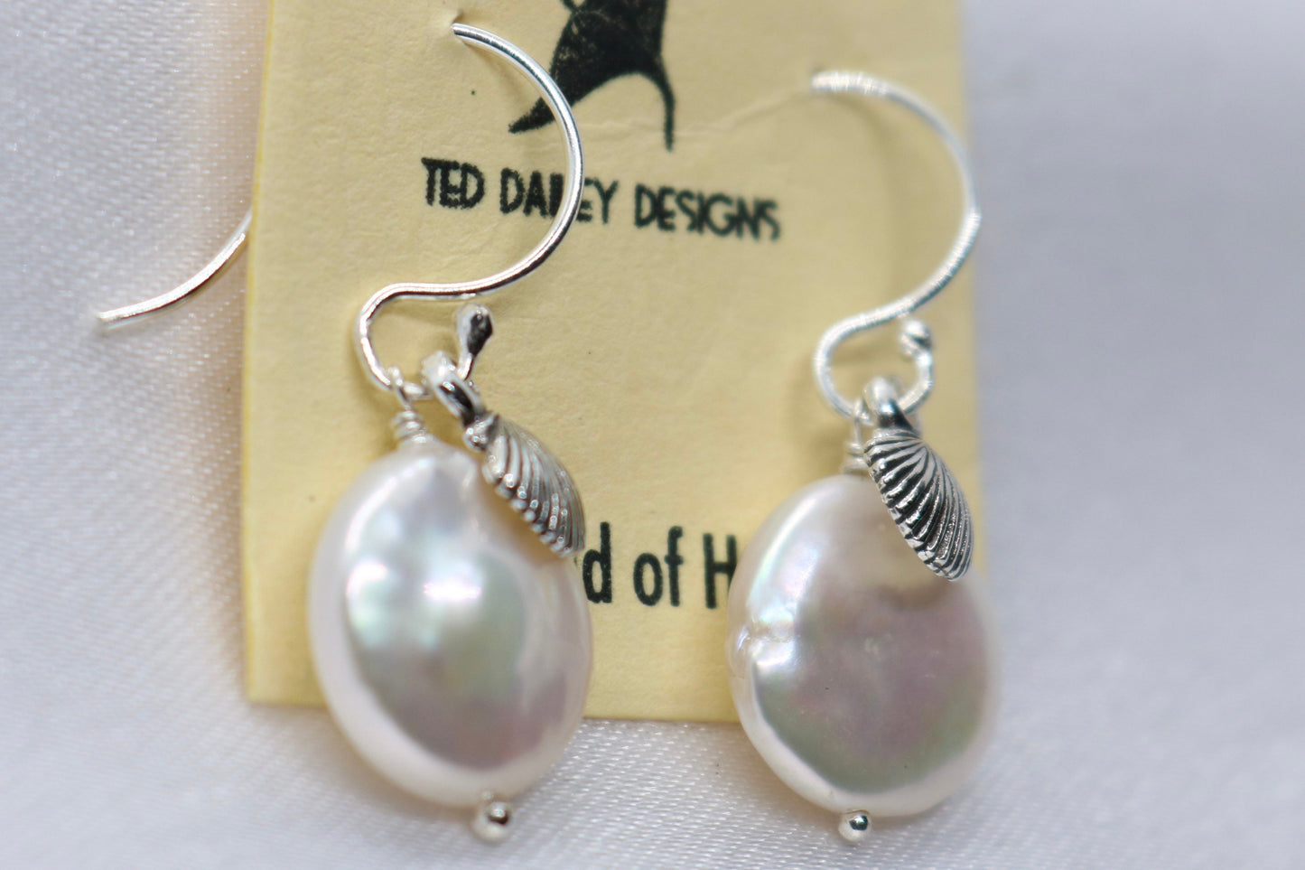Sea Shell Pearl Silver Earrings Jewelry