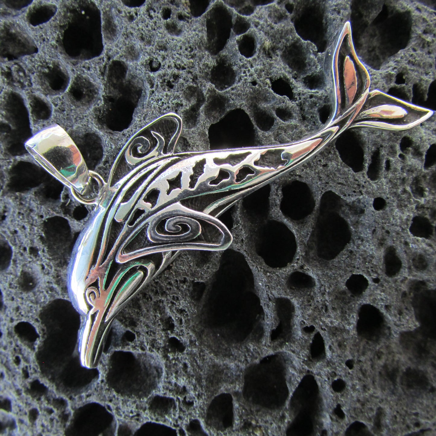 Dolphin Necklace Pendant | Sterling Silver | Ocean | Beach | Gift | Jewelry | Handmade | Unique