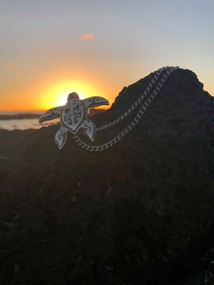 Sea Turtle Necklace Pendant | Sterling Silver | Ocean | Beach | Gift | Jewelry | Handmade | Unique