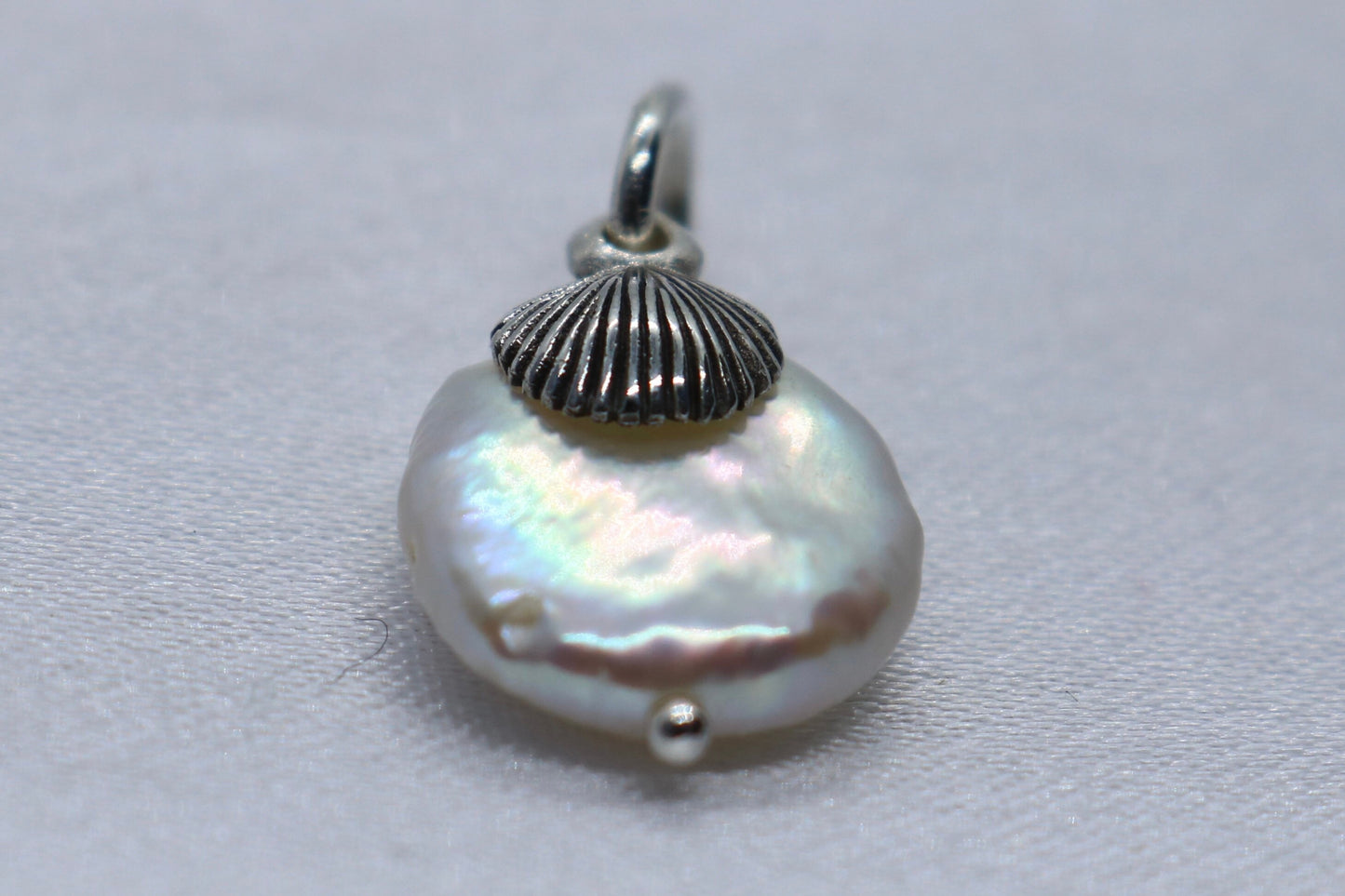 Sea Shell Pearl Silver Charm Pendant Necklace Jewelry