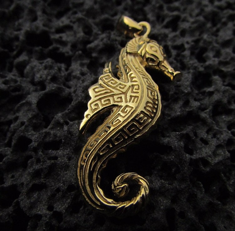 18k Gold Vermeil Seahorse Necklace Pendant