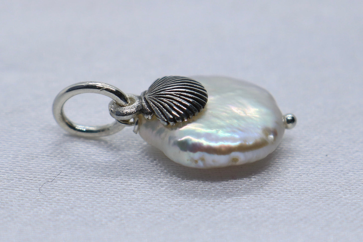 Sea Shell Pearl Silver Charm Pendant Necklace Jewelry