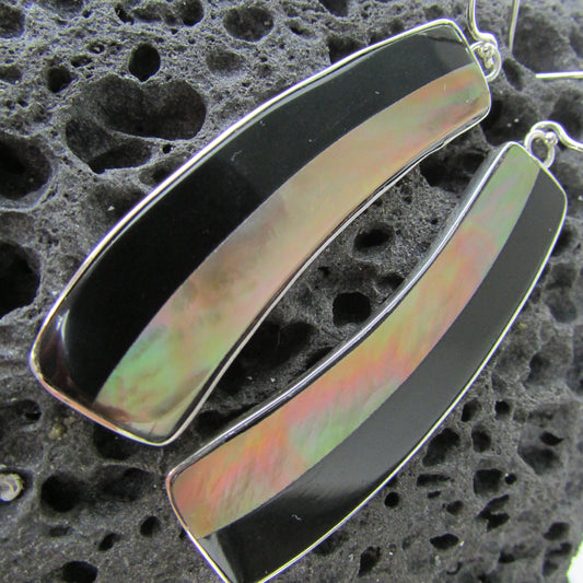 Zen Earrings | Black Ouster Shell | Sterling Silver | Gift | Jewelry | Handmade | Unique