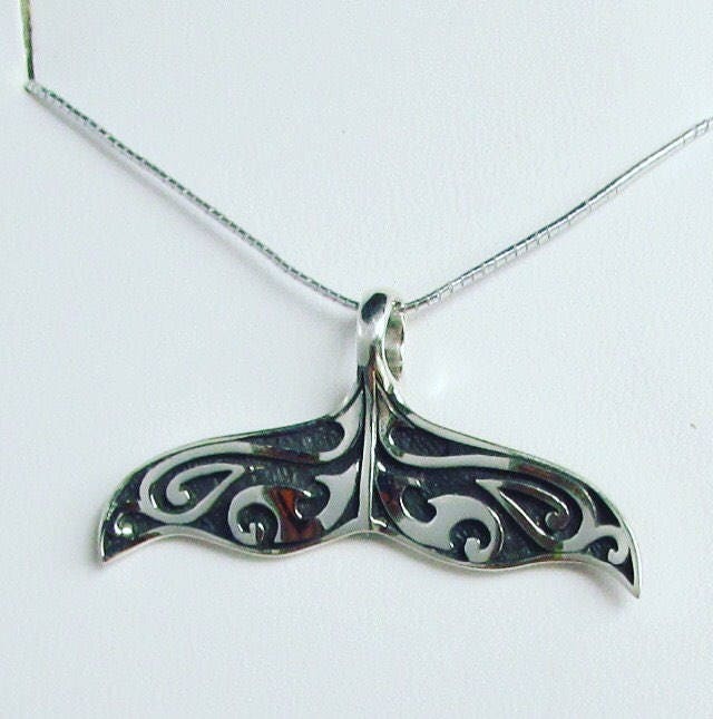 Whale Tail Pendant Necklace Medium | Sterling Silver | Ocean | Beach | Gift | Jewelry | Handmade | Unique